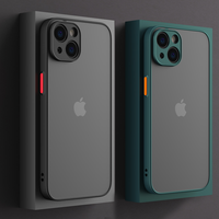 Protection de l'appareil photo translucide givré mat housse de téléphone pour iPhone 16 15 14 13 12 11 Pro Max X XS XR 7 8 Plus