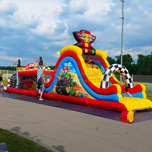 Pista de obstáculos inflable gigante para exteriores, para adultos, tipo parcours d'obstacles gonflable. - Product Image 1