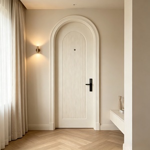 Puerta Corredera Interior de Madera Sólida Insonorizada Moderna, Puerta de Dormitorio Pintada a Medida para Hotel y Apartamento de Gran Altura - Product Image 5