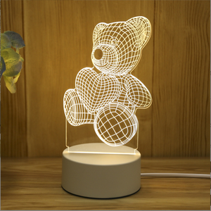 Lampada da Tavolo Decorativa Moderna a LED in Acrilico per Comodino Basi per Lampada a Illusione 3D Luce Notturna a LED in Acrilico - Product Image 1