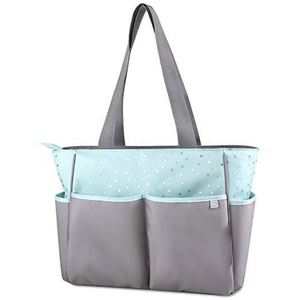 Sac à langer BSCI pour bébé, ensemble de 5 pièces avec poches soleil, lune et étoiles, pochette pour couches sales et matelas à langer - Product Image 1