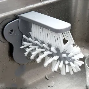 Plastic Cup Scrubber Cleaning With Suction Base Glass Bottles Cleaning Brush Scrubber Suction Thermos Washing Kitchen