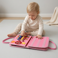 Livre d'activités personnalisable en tissu doux, livre silencieux en feutre, livre Montessori pour bébés, apprentissage précoce, livre sensoriel avec autocollants magiques, jouets pour enfants, tout-petits