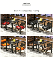 Tables et chaises de style industriel KSL pour restaurants avec sièges rembourrés, plateau de table en marbre artificiel, meubles pour cafés et bars de nuit