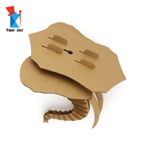 Puzzle 3D Tête d'Éléphant, Jouet Éducatif DIY, Grand Modèle en Carton à Suspendre pour Décoration Murale, 5 à 7 Ans