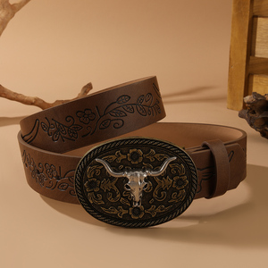 Retro Western Cowboy grande placa fivela cinto moda liga Material fábrica das mulheres vendas diretas cinto - Product Image 1