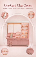 Nouveau chariot de présentation mobile et détachable moderne pour faux ongles, parfums, perruques, cosmétiques et accessoires de mode
