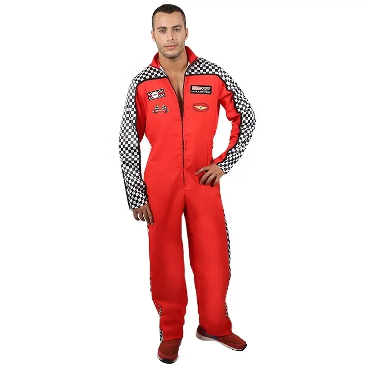 Carnival Race Car Driver Adult Costume Men's Plus-Size Speed Demon