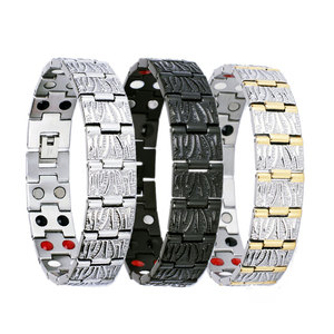 Ajustable de acero inoxidable o titanio energía de iones negativos poder magnético pulsera de energía - Product Image 1