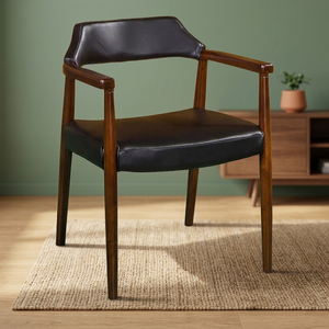 Chaise de salle à manger solide BAS 2216 un design en cuir rembourré moderne en bois d'hévéa à haut confort et durabilité Malaisie - Product Image 3
