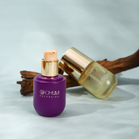 CHUM lüks 30ml 50ml kare cam cilt bakımı Serum losyon şişe düz omuz pompası püskürtücü ekran baskı ile kozmetik şişe