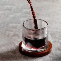 Verre à whisky de 160 ml, verre pivotant, rotation à 360 degrés, pot en verre pour bars, appartements, KTV