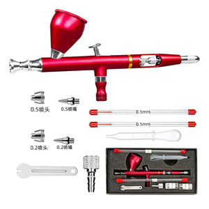 Kit aérographe double action à alimentation par gravité 0,2 mm 0,5 mm, portable, vitesse réglable, pour modélisme et travaux artistiques - Product Image 1