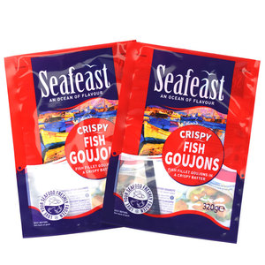 Custom Printed <strong>Vacuum</strong> Fish Chicken Frozen Food Packaging 3 Side <strong>Seal</strong> Plastic <strong>Bags</strong> with Logos - Product Image 1