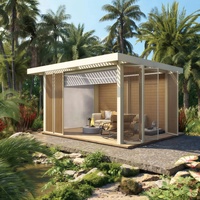 Pergola motorisée à lames orientables en aluminium thermolaqué de haute qualité KAKADUH avec protection contre le soleil et la pluie
