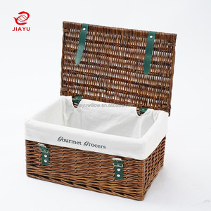 JY Panier de luxe en bois en <span class=keywords><strong>osier</strong></span> pour la nourriture et les cadeaux Eid Festival Boîte de <span class=keywords><strong>rangement</strong></span> pour costumes et valises - Product Image 4