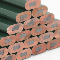 Crayons de charpentier plats octogonaux verts, marqueurs haute dureté, crayons de construction pour le travail du bois personnalisé