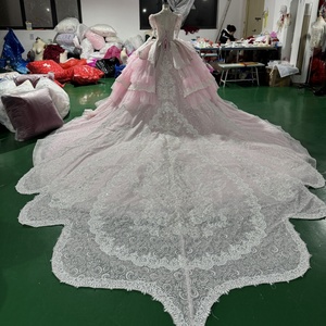 Robe de mariée de bal de Quinceañera rose Xss301, robe de mariée moderne avec appliques florales - Product Image 4