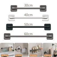 Ensemble d'accessoires de salle de bain très vendus, ensemble de quincaillerie de salle de bain en aluminium noir, blanc, gris, à fixation murale, auto-adhésif, 4 pièces