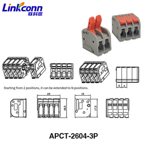 Conector de cable de 3 vías Linkconn, bloque de terminales de conexión rápida, terminal tipo palanca naranja, conector de accesorios de cable rápido APCT-2604 - Product Image 3