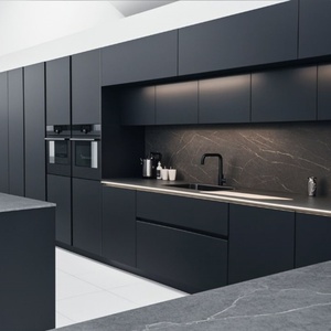 Tengce OEM Solid <b>Wood</b> L Shape Modern Flat Panel Kitchen <b>Cabinet</b> and Customized <b>Storage</b> Kitchen Furniture Model Tc573 - Product Image 3