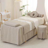 Housse de lit de spa en tissu doux, respirant et portable, avec jupe de table de massage professionnelle à volants pour salon de beauté et tatouage