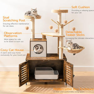 Groothandel Milieuvriendelijke Sisal Moderne Custom Kat Boom Kattenbak Krabplank Kat Bed Huisdier Nest Kast Hangmat Pet Kerst - Product Image 6