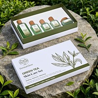 Ensemble de soins de la peau au thé vert fermenté EGCG, anti-acné, anti-rougeurs, apaisant, à l'acide salicylique, resserre les pores, contrôle du sébum