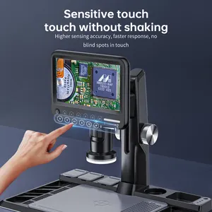 ALEEZI 318A 1600X Vergrößerung 7-Zoll IPS-LCD Sensitiv-Touchscreen USB-Digitalmikroskop mit drahtloser Fernsteuerung