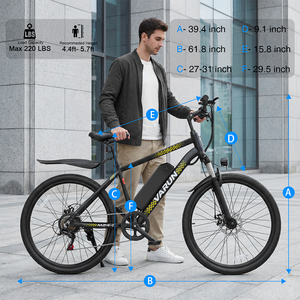Stock Dropshipping VARUN Vélo Électrique Tout-Terrain 24 pouces 350W 32KM/H Frein à Disque Mécanique pour Trajets en Forêt Femme États-Unis 3-7 Jours Ouvrables - Product Image 6