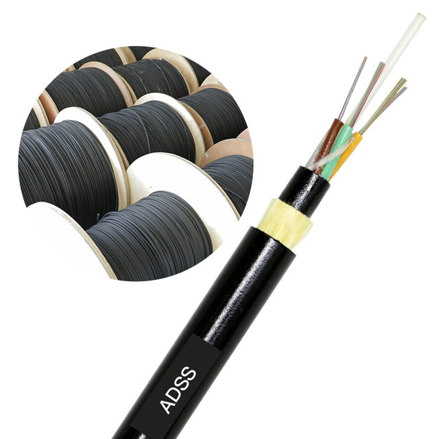Factory Direct Sales Optical Cabl Low Loss Single Mode Fiber Optic Cable ADSS Indoor 2 Core Fibre Optic Network Ftth Drop Cable