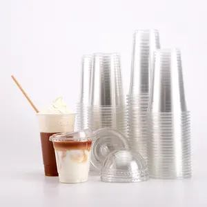 China Supplier Disposable 16oz PET Plastic fresh Juice Cup Plastic Coffee Cup 12 oz coffee cups disposable