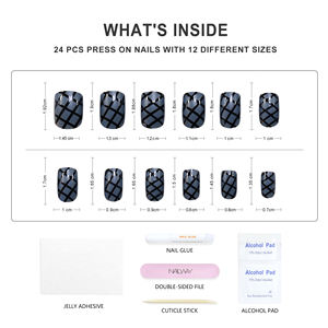 <span class=keywords><strong>Uñas</strong></span> Postizas Reutilizables Nailway, <span class=keywords><strong>Uñas</strong></span> de Dedo Personalizadas al por Mayor, 24 Piezas, <span class=keywords><strong>Cortas</strong></span>, Cuadradas, <span class=keywords><strong>Negras</strong></span> <span class=keywords><strong>Mate</strong></span>, ABS, Cobertura Completa, Diseño de <span class=keywords><strong>Uñas</strong></span> a Presión - Product Image 3