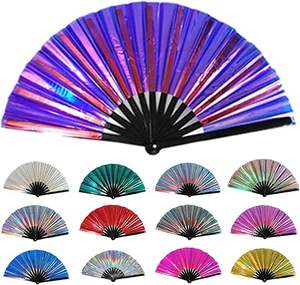 Abanico de mano grande de PVC con diseño de moneda, llavero, regalo de empresa con patrón de imagen - Product Image 3