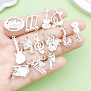 Silver Alloy Musical Instrument Charms For DIY Jewelry Making Pendant Accessories Unisex Everyday Wear - Product Image 2