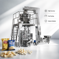 Machine d'emballage commerciale à pesage multi-têtes pour chips, pop-corn et noix, avec fonctionnement automatique à haute vitesse