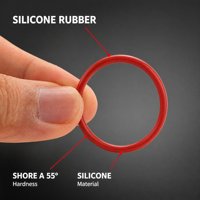 Joint torique en silicone 3,55 mm de section transversale, ID 17-252 mm, en caoutchouc VMQ, dureté 50-70 Shore A, grandes tailles métriques
