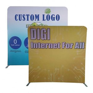 Expositor de Fondo Personalizado de Tela Tensada Recta con Logotipo Impreso de 10, 20 y 30 Pies, Banner de Fondo Personalizado para Exhibición - Product Image 1