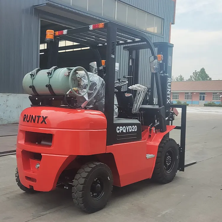 Runtx China New Forklift 8000lb Triple Mast Lp Gas Pneumatic Forklifts