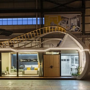 Structure irrégulière personnalisée en acier et en bois cabine préfabriquée maison conteneur plat pour Eco Resorts/parcs nationaux - Product Image 2