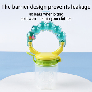 Al por mayor Alimentador y mordedor <span class=keywords><strong>de</strong></span> silicona 2 en 1 para frutas, chupete para alimentos <span class=keywords><strong>de</strong></span> bebé con punta <span class=keywords><strong>de</strong></span> tetina sin BPA, <span class=keywords><strong>de</strong></span> doble uso - Product Image 4