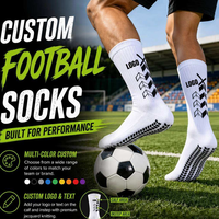 Chaussettes de football personnalisées à forte valeur ajoutée Chaussettes à prise en main d'usine Chaussettes antidérapantes