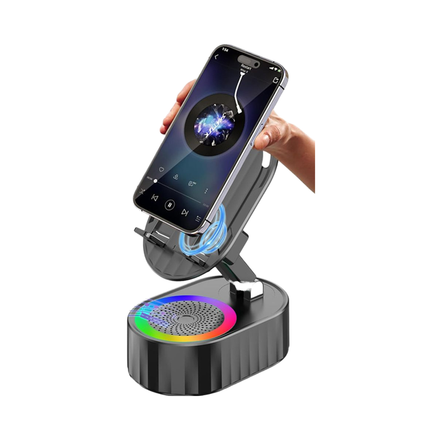 Portable 5.3 for 5W Speaker Phone Stand with Induction NFC 3000mAh Power Bank Rotatable Desktop Holder for for
