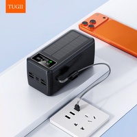 Batterie solaire TUGII 50000mAh, charge rapide Micro USB USB-C, batterie Li-polymère, garantie 12 mois - Portable, pour situations d'urgence en extérieur