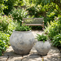 Jardinière en GRC légère, écologique, faite à la main, résistante aux intempéries, pour plantes et fleurs, intérieur/extérieur
