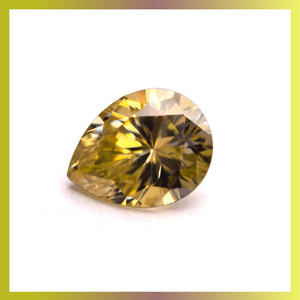 Moissanite Pear Cut Lemon Yellow Synthetic Gemstone For Jewelry Making GRA Certified - Product Image 5