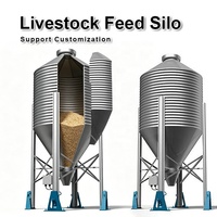 Silo de Alimentación para Ganado Galvanizado, Contenedor de Almacenamiento de Granos de Tamaño Personalizado para Cerdos, Aves de Corral, Ganado Vacuno y Ovejas, Sistema de Alimentación para Granjas