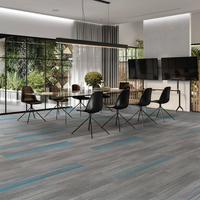 Premium Akustik 25x100cm Modüler Halı Karoları İnce Çevre Dostu Modern Gürültü Azaltıcı Ticari Ofis Halısı Bakım Evi Otel