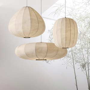 Chinese Style Silk Pendant Lamp Oval Shape <b>Led</b> <b>Light</b> For Hotel Guesthouse Tea Room Study Room Lighting Fixture - Product Image 3