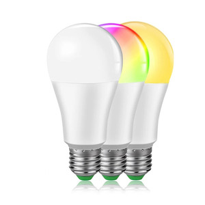 E26/E27/B22 Foco Bombilla <span class=keywords><strong>LED</strong></span> RGB 7W/9W <span class=keywords><strong>Alexa</strong></span> Asistente de Google Compatible WiFi App Control Remoto de aluminio Cambio de color Alimentación de CA - Product Image 1